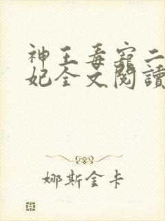神王毒宠二嫁王妃全文阅读