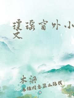琼瑶窗外小说原文