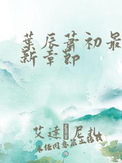 叶辰萧初最新更新章节