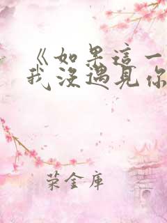《如果这一秒,我没遇见你》小说
