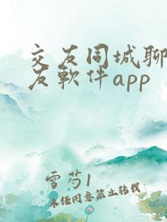 交友同城聊天交友软件app