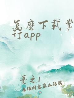怎么下载掌上银行app