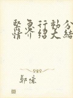 紧急行动分集剧情介绍大结局