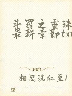 斗罗之灵珠神剑最新章节txt