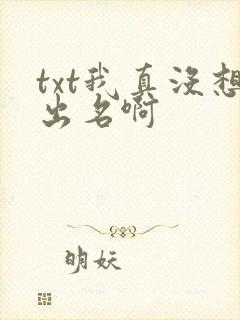 txt我真没想出名啊
