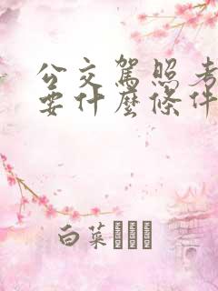 公交驾照考取需要什么条件