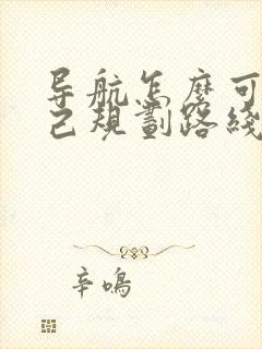 导航怎么可以自己规划路线啊