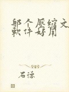 那个压缩文件的软件好用