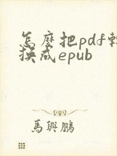 怎么把pdf转换成epub