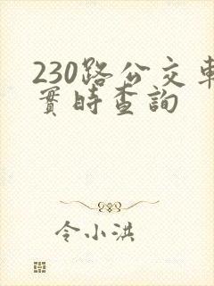 230路公交车实时查询