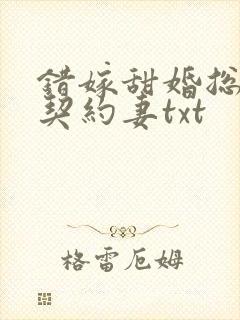 错嫁甜婚总裁的契约妻txt