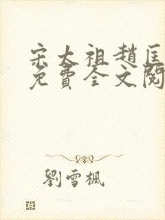 宋太祖赵匡胤传免费全文阅读