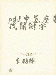 pdf中怎么查找关键字