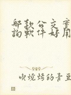哪款公交实时查询软件好用