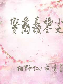 假爱真婚小说免费阅读全文