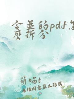 合并的pdf怎么拆分
