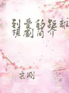 到爱的距离 电视剧简介