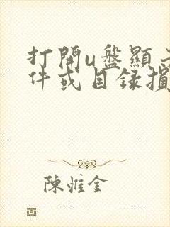 打开u盘显示文件或目录损坏且无法读取