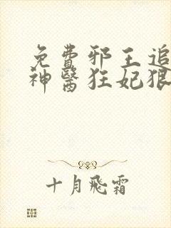 免费邪王追妻:神医狂妃狠嚣张小说