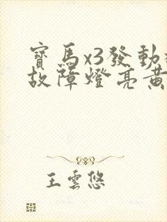 宝马x3发动机故障灯亮黄灯