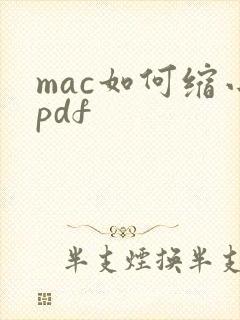 mac如何缩小pdf