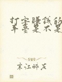 打字赚钱的正规平台是不是真的