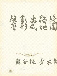 规划出路线后怎么形成地图线路