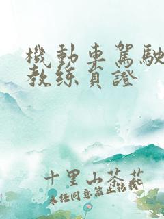 机动车驾驶培训教练员证