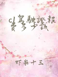 c1驾驶证报名费多少钱