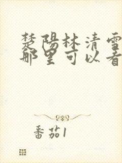 楚阳林清雪小说那里可以看