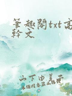 笔趣阁txt高干文