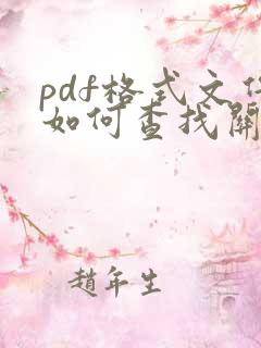 pdf格式文件如何查找关键字