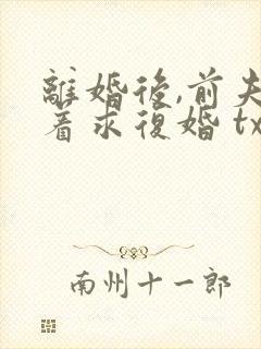 离婚后,前夫哭着求复婚 txt