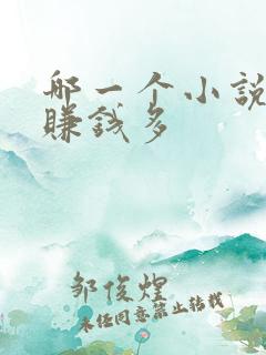 哪一个小说软件赚钱多