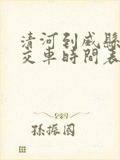 清河到威县的公交车时间表