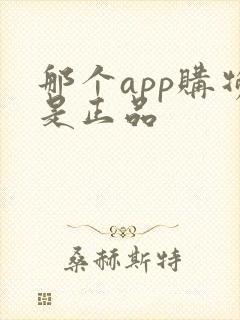 那个app购物是正品