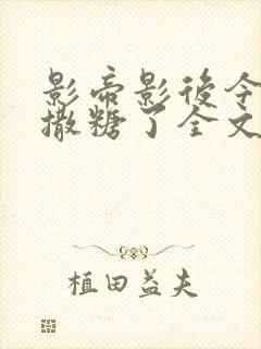 影帝影后今天又撒糖了全文txt