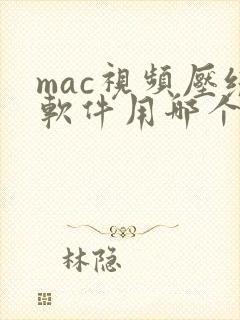 mac视频压缩软件用哪个