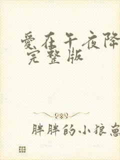 爱在午夜降临前 完整版