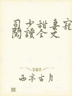 司少甜妻宠定了阅读全文