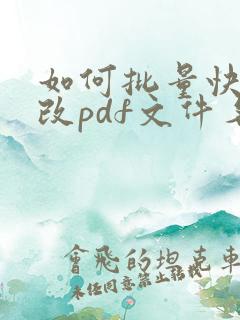 如何批量快速修改pdf文件名