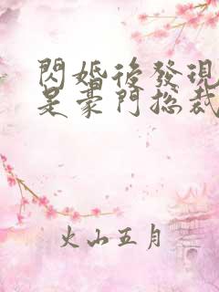 闪婚后发现老公是豪门总裁原著作者