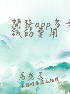 开发app多少钱的费用
