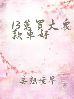 13万买大众哪款车好