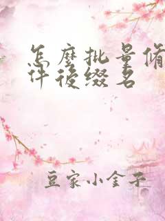 怎么批量修改文件后缀名