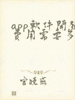 app软件开发费用需要多少钱