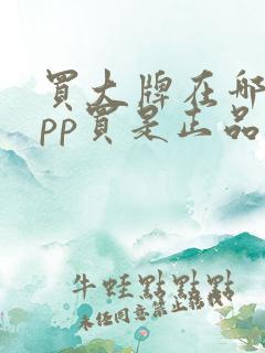 买大牌在哪个app买是正品