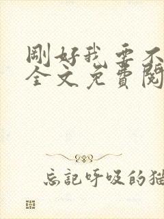 刚好我要不爱你全文免费阅读