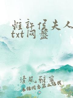 惟许侯夫人小说txt网盘
