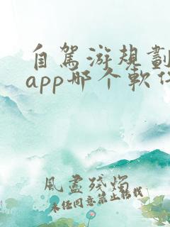 自驾游规划路线app哪个软件好